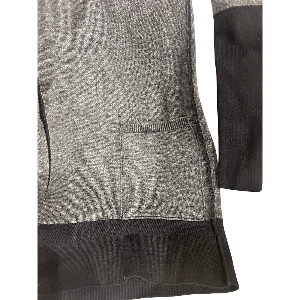 Lululemon Reversible Cardigan Gray Black Open Front Knit Sweater